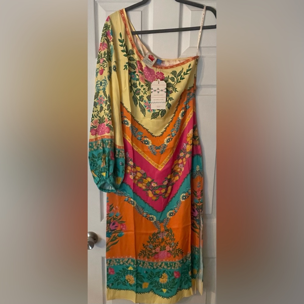 Farm Rio for Anthropologie one shoulder dress